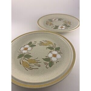 Prairie Flowers Hearthside Garden Festival Salad Plates Lot of 2 Stoneware